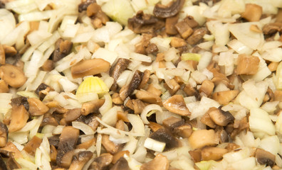 mushrooms fried in a pan