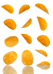 Naklejka na ściany i meble potato chips falling