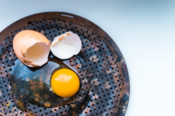 broken raw egg