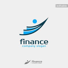 people finance logo. modern eye catching logo with blue color