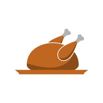 Chicken grilled vector icon