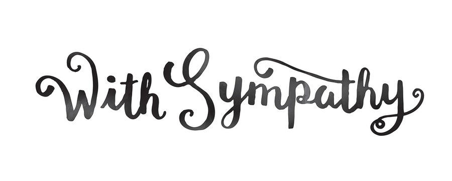 WITH SYMPATHY hand lettering icon