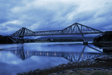 Connel Bridge near Oban in Scotland by night