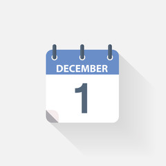1 december calendar icon