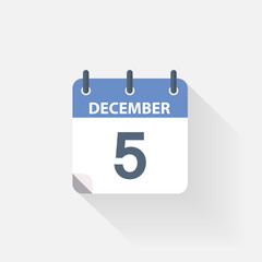 5 december calendar icon