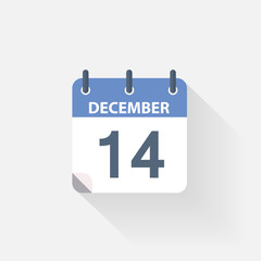 14 december calendar icon