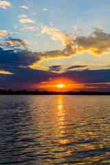 Colorful sky and the sea reflected in sunset time
