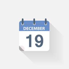 19 december calendar icon