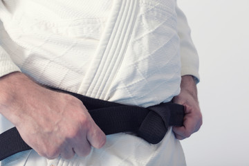 Martial arts Master with black belt