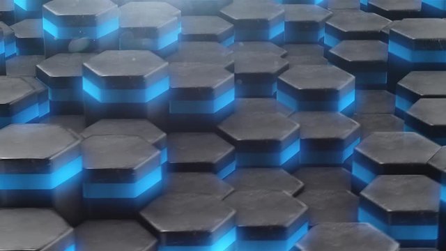 DJ looped background with animated neon hexagon