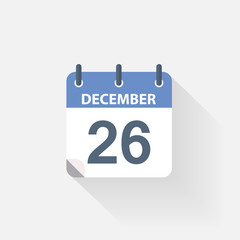 26 december calendar icon