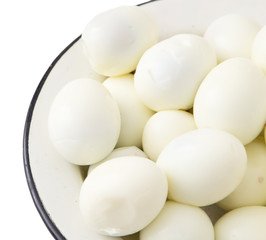 boiled eggs on a white background