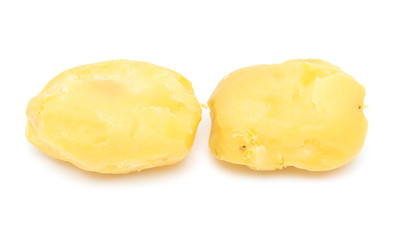 boiled potatoes on a white background