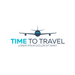 Time to travel. Travel logo. Vector flat illustration.