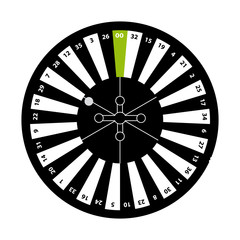 Obraz premium European roulette on white background