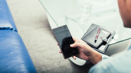 man using mobile smart phone