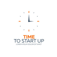Time to start up. Watch. Vector flat illustration.