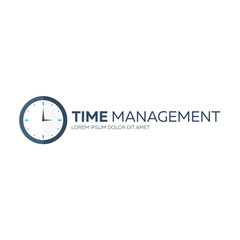 Time management. Time logo. Vector flat illustration.