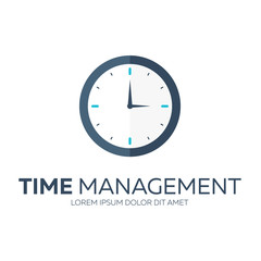 Time management. Time logo. Vector flat illustration.