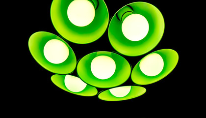 electric fixture with round plafonds from glass