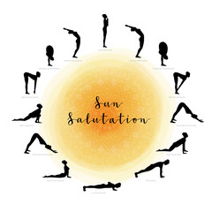 Sun Salutation. Surya Namaskara