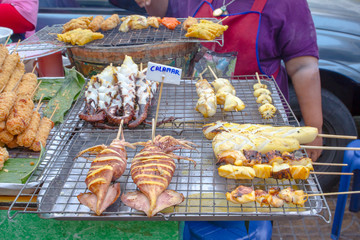 Grilled squid and other
