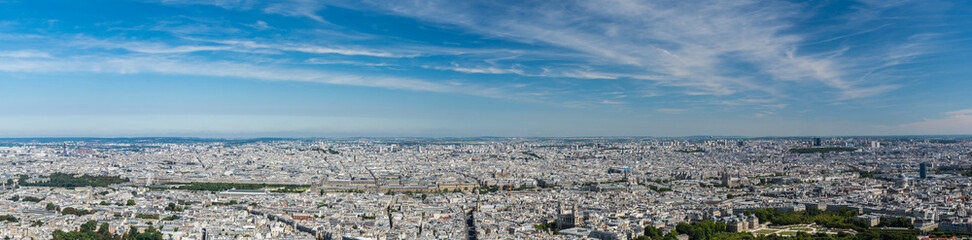 Skyline of Paris from the top of the Montparnasse tower