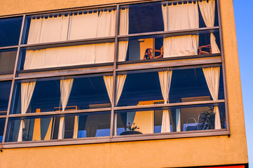 Vienna, Danube City, modern architecture, flat building, balconi