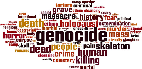 Genocide word cloud concept. Vector illustration