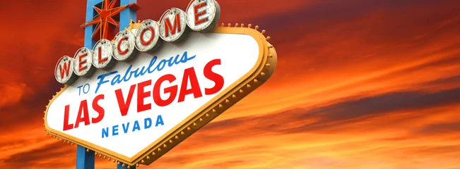 Wandcirkels plexiglas Welkom bij het fantastische bord van Las Vegas © Brad Pict