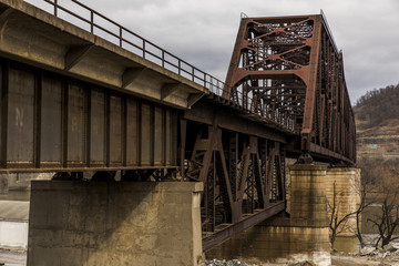Massive Ohio River Railroad Bridge - Weirton, West Virginia & Steubenville, Ohio