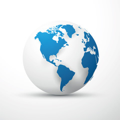 blue earth globe america