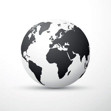 black earth globe world map design