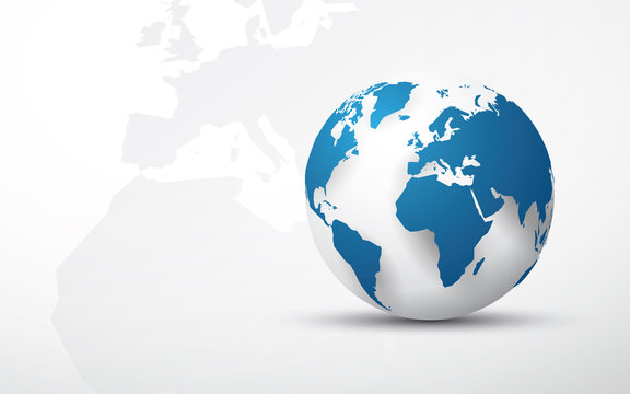blue earth globe world map background