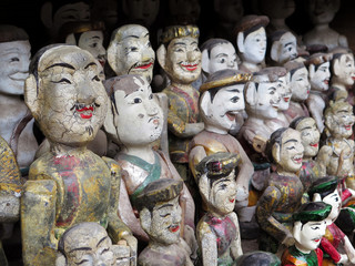 Collection of Vietnamese water puppets at the Temple of Literature, Hanoi, Vietnam