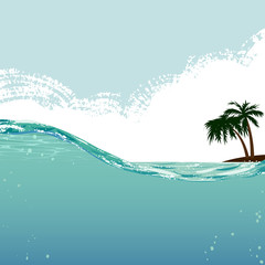 Fototapeta na wymiar palm and underwater