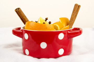 Orange Slices With Cinnamon Sticks