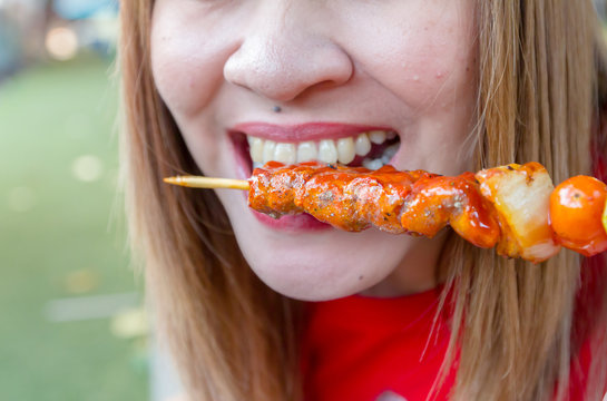 Woman Eat Chicken Fired