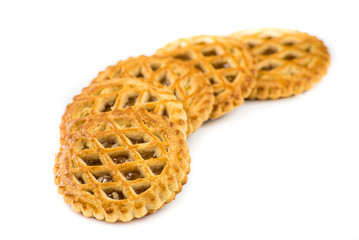 Mehrere Apfelkuchen auf weiß