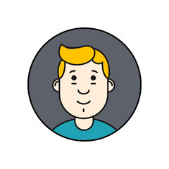 Thin line icon of people stylish avatars for profile page, social network, social media. Vector illustration