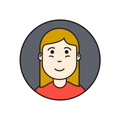 Thin line icon of people stylish avatars for profile page, social network, social media. Vector illustration