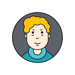 Thin line icon of people stylish avatars for profile page, social network, social media. Vector illustration