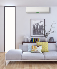 Living room with air conditioning