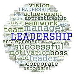 LEADERSHIP word cloud. Concept for business successful, brainstorming, motivation or other your content. 