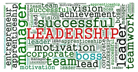 LEADERSHIP word cloud. Concept for business successful, brainstorming, motivation or other your content. 