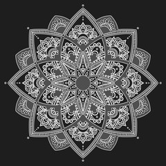 Flower Mandala. Vintage decorative elements. Oriental pattern, vector illustration. Islam, Arabic, Indian, moroccan,spain, turkish, pakistan, chinese, mystic, ottoman motifs. Coloring book page