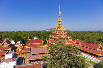 Fototapeta na wymiar Mandalay Palace Aerial View