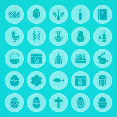 Fototapeta premium Easter Solid Circle Icons
