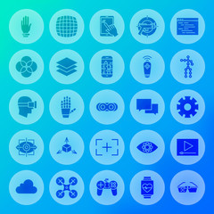 Virtual Reality Solid Circle Icons