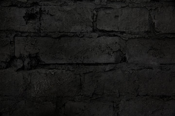 horizontal part of black painted brick wall